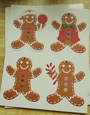 Cardboard Gingerbread Christmas Ornaments / Gift Tags Set Of 8, 3.5 X 3" Set B