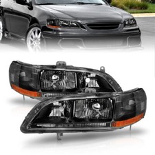 Fits Honda Accord 98-02 Crystal Headlights Black 121052 Fits Honda Accord 98-02 Crystal Headlights Black 121052