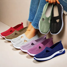 Womens Slip On Mary Jane Walking Shoes Memory Foam Gym Comfort Wide Fit Size