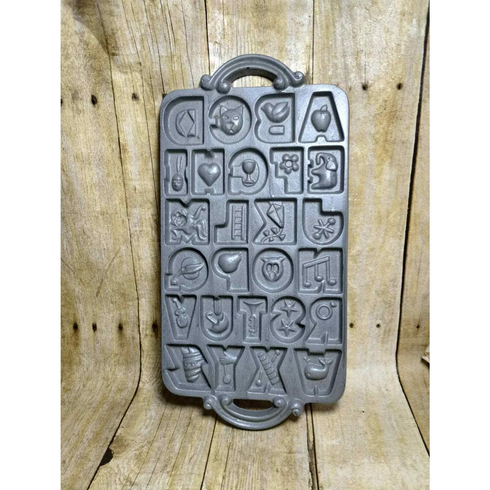 Vtg Cast Iron ABC Childrens John Wright Co Baking Pan 1985 USA NOS (lrs)