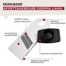 Fackelmann 25247 pelapatate Soft in Grigio/Arancione/Argento, Acciaio Inossidabile, 18 x 7.9 x 2.2 cm