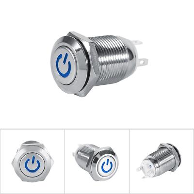 3pcs LED Power Push Button Switch Waterproof Metal Momentary Auto Car Red