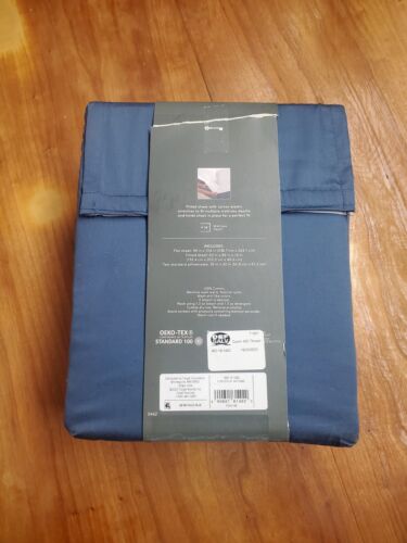Queen 400 Fadenzahl Blumendruck Baumwolle Performance Laken Set Metallic Blau - Bild 6 von 9