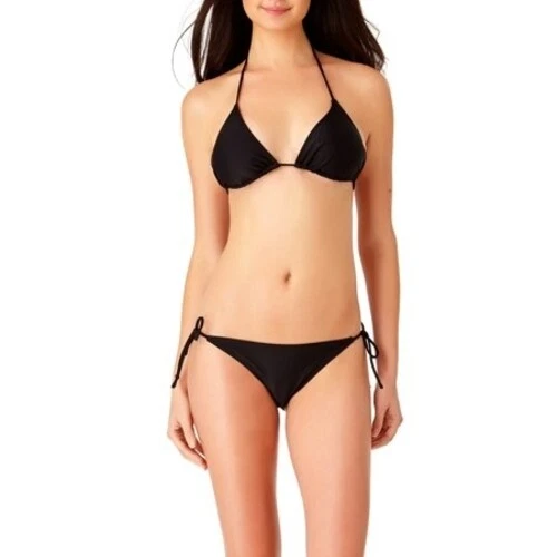 No Boundaries Juniors Triangle Bikini Top LARGE 11 13 Black Back Tie NEW