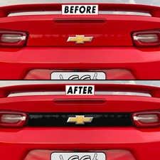 Superposición de detalles de vinilo Blackout para maletero trasero Chevy Camaro 2016-22 fascia