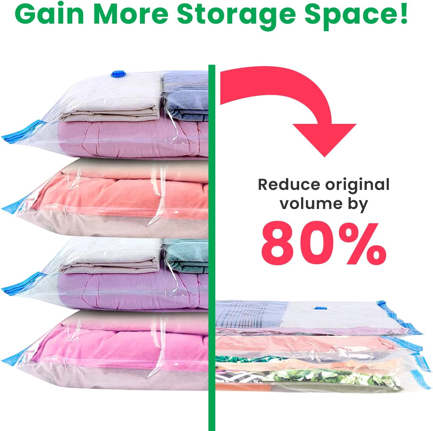 Spedalon Vacuum Storage Bags for Clothes, Duvet, Bedding, Pillows