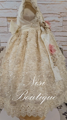 beige baptism dresses Prince-style christening gown P50 beige – Ropones para Bautizo main image 1