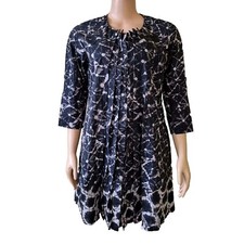 Thakoon Target Dress Shibori Shirt ALine Pocket Cotton Black LARGE