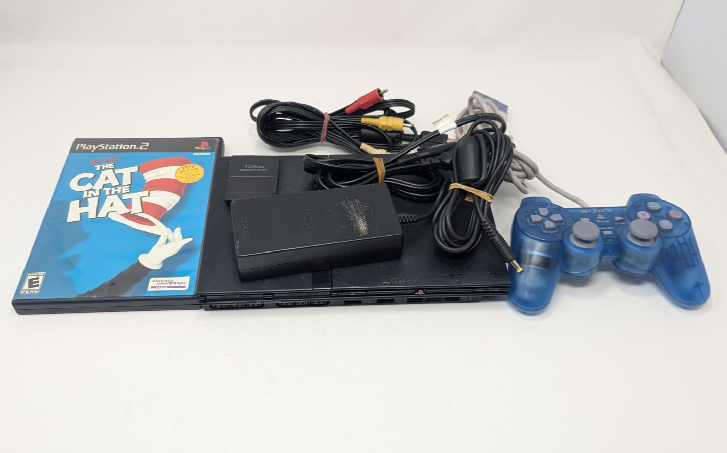 PlayStation 2 Slim SCPH-70012 Console with Cords Controller and Game Tested