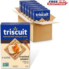 Triscuit Cracked Pepper  Olive Oil Whole Grain Wheat Crackers, 6 - 8.5 oz Boxes
