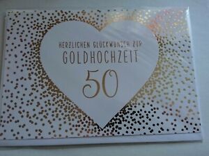 Karte Mit Umschlag 50 Gluckwunsch Zur Goldenen Hochzeit Liebe Grusskarte Neu Ebay