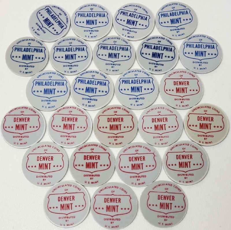 2 ROLLS of U.S. Mint Quarter Size Token Like .25 c Coins = 40 Coin LOT NR