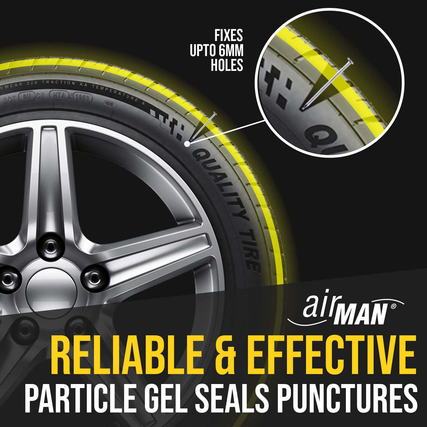 AirMan Universal Tyre Sealant 450ml Valve Through OEM Car Flat Tyre