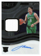 2020-21 Josh Green Select Rookie Jersey Auto #’d /199 Dallas Mavericks #RJA-GRE