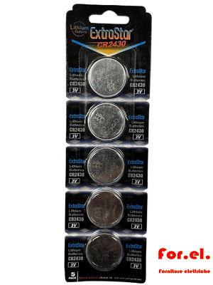 Extrastar CR2430 3V Button Battery 5 Pack Batteries