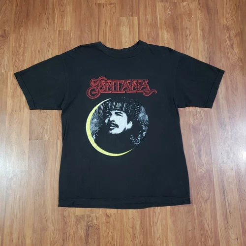 Carlos Santana Jeff Beck Tour Concert Faded Black Shirt 1990s vintage concert t-shirt, vintage, single stitch, B+ condition