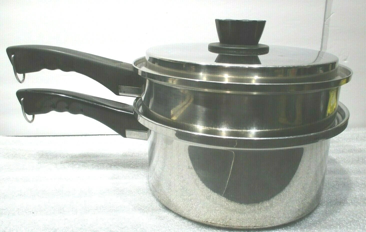 3PCS 3 PLY STAINLESS STEELLUSTRE CRAFT SAUCE PAN 3 Qt & Steamer w/Lid