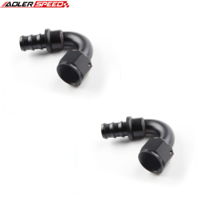 ADLERSPEED 2PCS 120 Degree 10AN AN10 Push-on Hose End Fuel Fitting Adapter Black