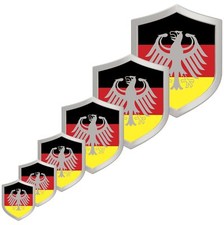 DEUTSCHLAND Aufkleber Sticker Wappen Fahne Flagge  6-er Set ADLER FanShirts4u