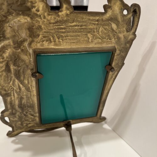 VTG Art Nouveau Brass Repousse Fairy Lady Woman Figure Floral Picture Frame 10”T - Imagen 12 de 13