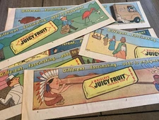 #08  Lot of 8 WRIGLEY'S JUICY FRUIT CHEWING GUM Sunday Eighth Page Ads 1968