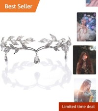Elegant Rhinestone Leaf Wedding Crown - Fairy Tiara Headband for Charming Brides