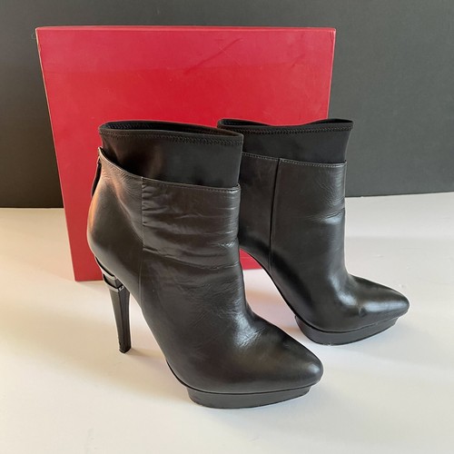 Charles Jourdan Paris Women Alda Ankle Boot Heel Platform Sz 9.5 Black Designer - Picture 4 of 8