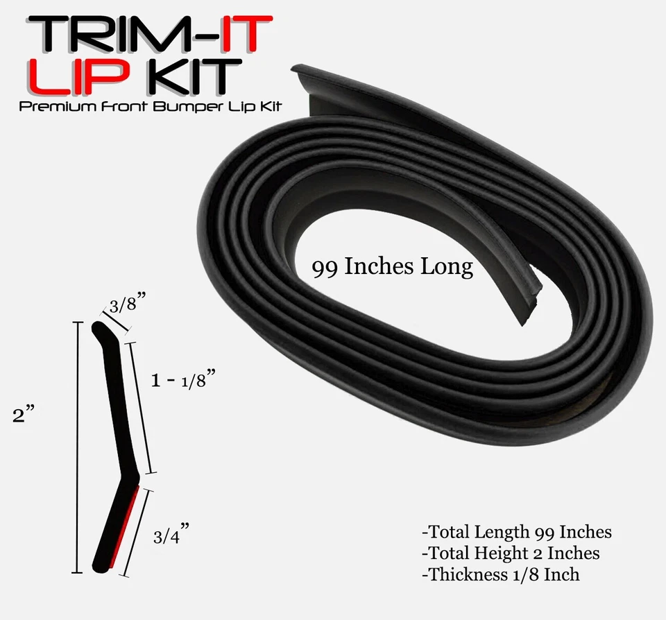 Kit de labios TRIM-IT ajuste universal parachoques alerón labial cuerpo kit ala negro Buick Foto 4 de 4