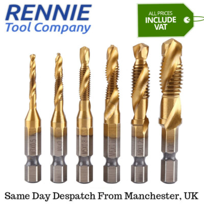 Set Di Rubinetti Per Trapano Combinato HSS 6 Pezzi Con Funzione - Foto 6