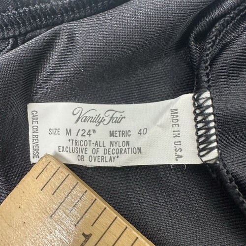 Vanity Fair Women’s Size 24” M Black Half Slip Slit Lace Trim - Picture 6 of 10