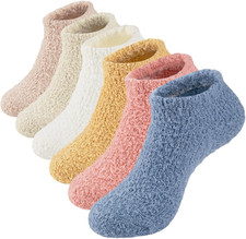 Women s Fuzzy Warm Cozy Socks 6 Pack Soft Plush Home Slipper Socks Winter Sleep
