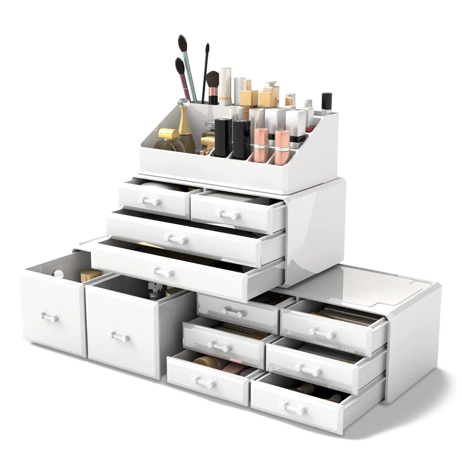Makeup Cosmetic Organizer Storage Drawers Display Boxes Case with 12 Drawers
