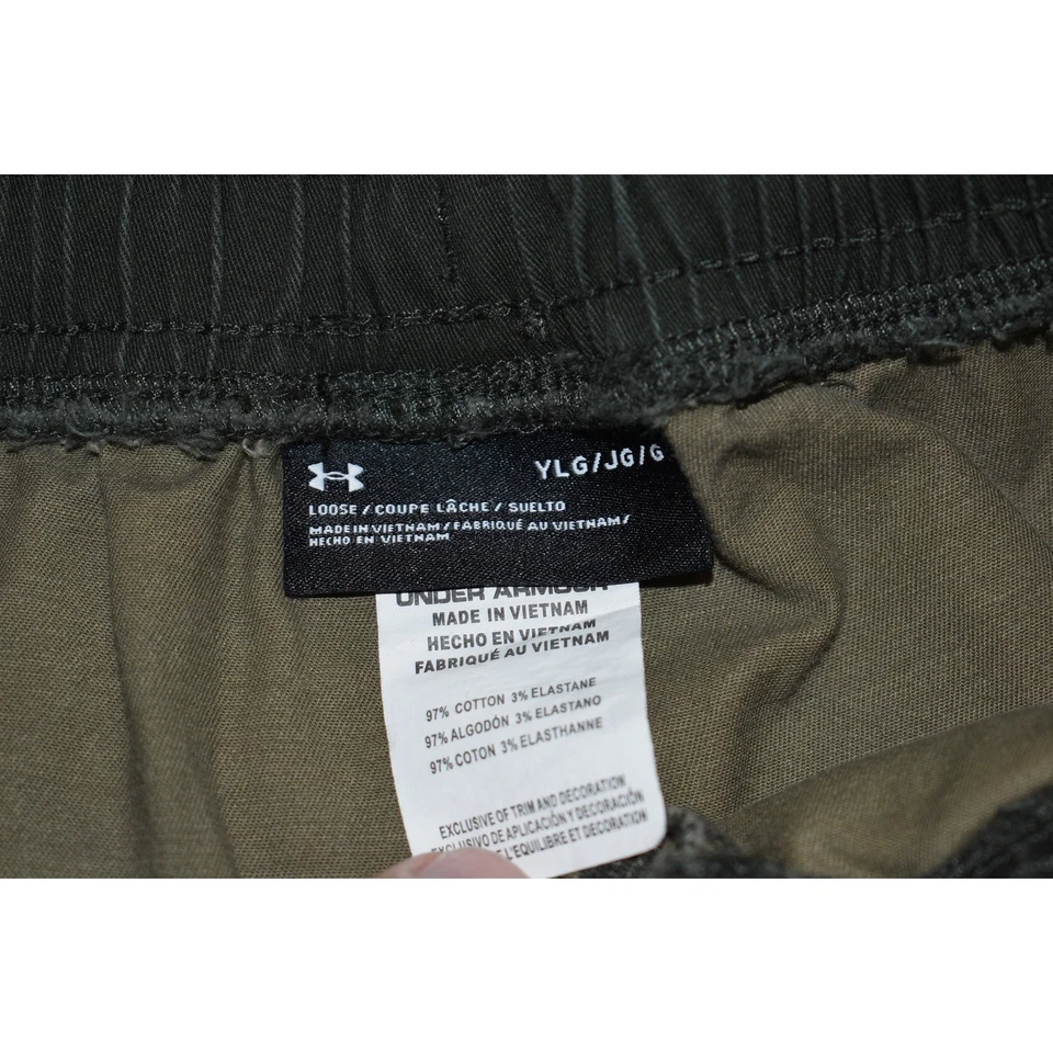 Pantalones Cortos Under Armour Niños Jóvenes Talla Grande Rendimiento Verde Camuflaje Elastizados Foto 3 de 4