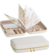 SONGMICS HOME Travel Jewelry Case, Jewelry Box Organizer with Mirror, 4.1 New