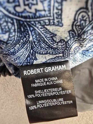 Robert Graham Lightweight Textured Poly Utility Jacket Men's L Gray Full Zip image 14