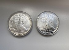 2 x US-Dollar 1988 / 90  American Eagle -Statue of Liberty- 2 Unzen Feinsilber