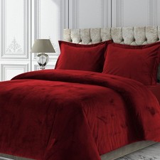 Velvet Duvet Cover King Oversized 3 Piece Set with 2 Shams, 260-GSM Luxury Pl...