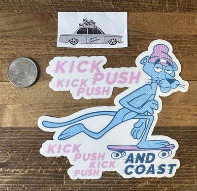 Thumbs  Pink Panther Kick Push Coast Sticker NOS Shepard Fairey DFace One 1