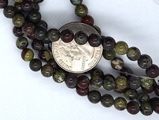 6mm Dragon Blood Jasper Gemstone Beads 8-Inch Strand