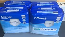 4 Pack (80) Attends Adult Incontinence Pull Up Underwear Diapers Large 44"-58"