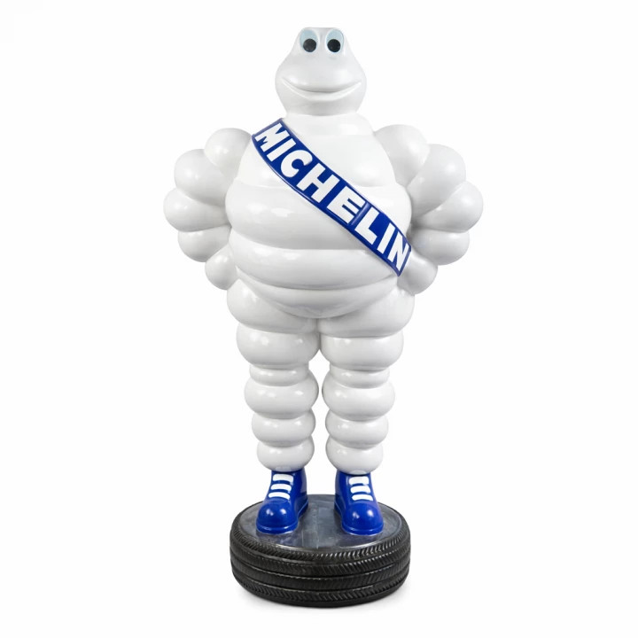 Statue Bibendum Michelin XXL résine blanche 120 cm, figurine de collection vintage