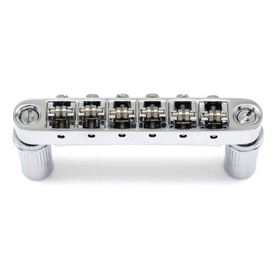 6 String Electric Guitar Bridge Tune-O-Matic Roller Saddles Bridge Chrome BM005