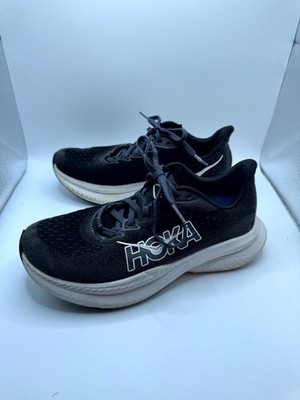 Hoka One One Mach 6 1147810-BWHT Womens 7 B Sneaker Black White Jacquard Running