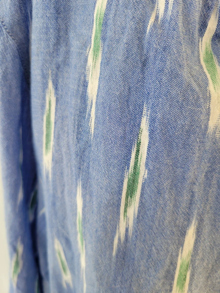 Blusa Pullover Pure J Jill 4X Túnica Top 100% Algodón Ikat Para Mujer Azul BOHO Foto 2 de 4