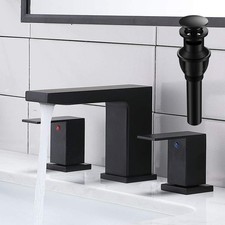 VCCUCINE Black Bathroom Faucet 3 Hole, 8 Inch Widespread Bathroom Sink Faucet...