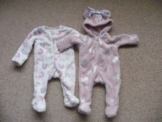 2 pigiami in pile Pep & Co bambina taglia neonato 8 libbre