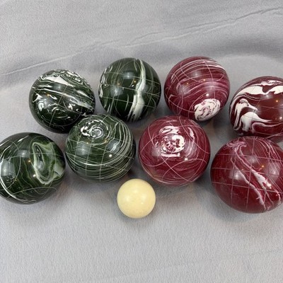 Vintage BOCCE Ball SET Bowling Game by Sportcraft 9 Ball Set Heavy Balls