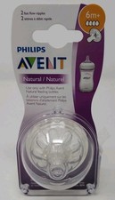 Avent Natural Baby Bottle Nipple 2 FAST FLOW INFANT BOOTLE NIPPLES 6M 4