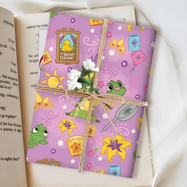 Rapunzel Lanterns Wrapping Paper, Tangled Inspired Princess & Pascal Gift Wrap - Image 2 of 4