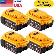4Pack For DeWalt 20V 20 Volt Max XR 8.0AH Lithium Ion Battery DCB206-2 DCB205-2